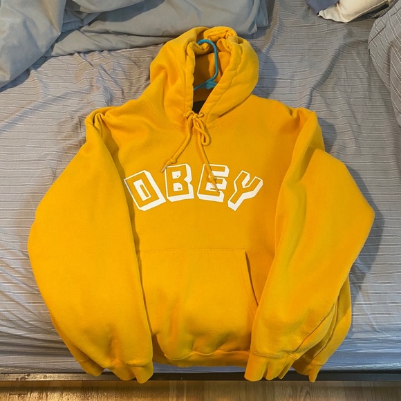 yellow obey hoodie